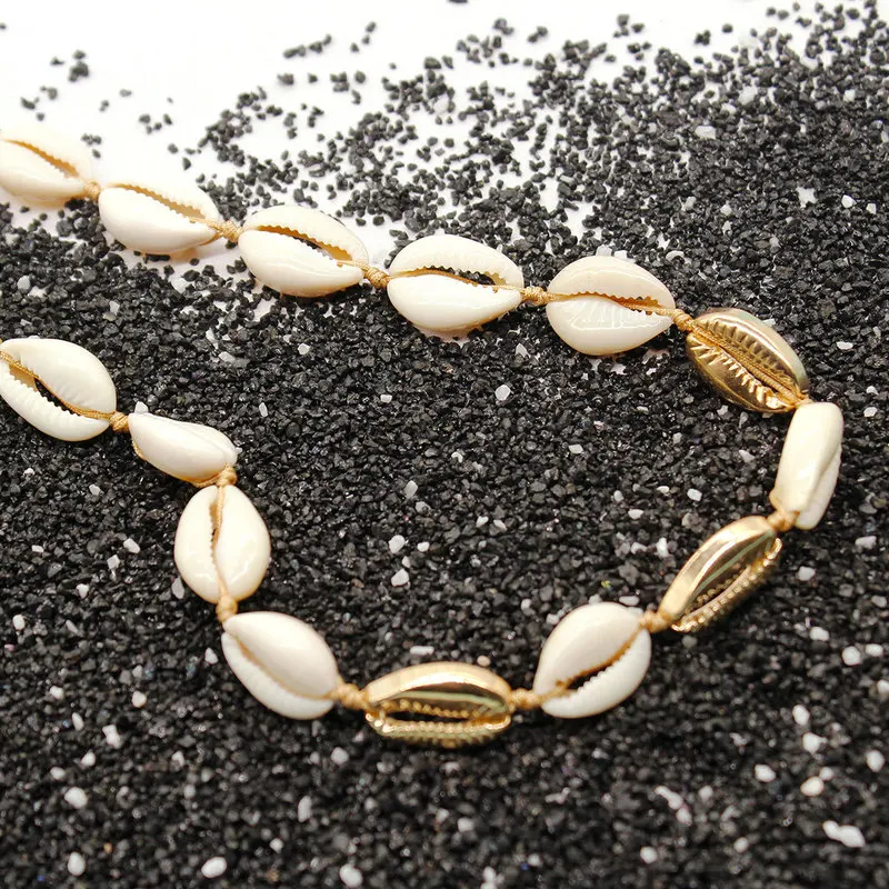 Ожерелье с цепочкой из натуральной ракушки Подвески женское золотое ручное