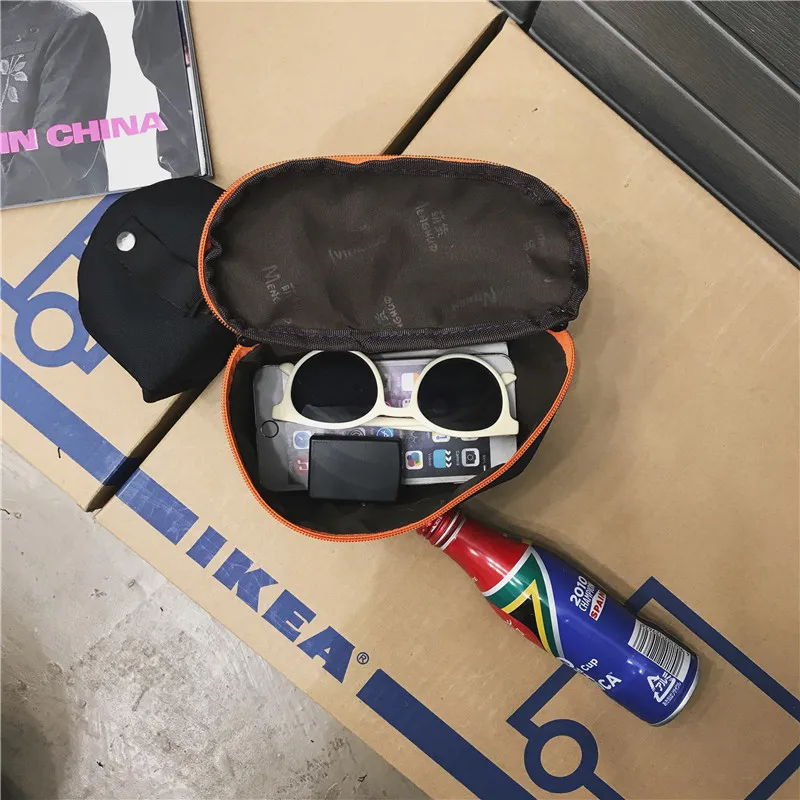 

2PCS Unisex Waist Bag Functional Belt Bag Canvas Women's Fanny Pack Shoulder Crossbody Chest Bags Female Cartoons Hip Purse