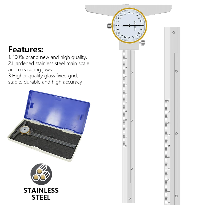 XCAN штангенциркуль глубина циферблата 0-150 мм 0 02 Циферблат из нержавеющей стали