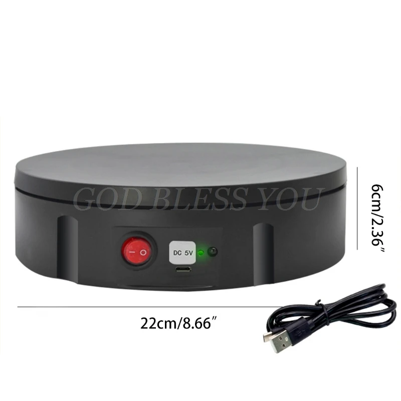 

5 Speed Electric Turntable Display Stand 360 Degree Rotating Table Watch Jewelry Holder with Remote Control For Photography Prop