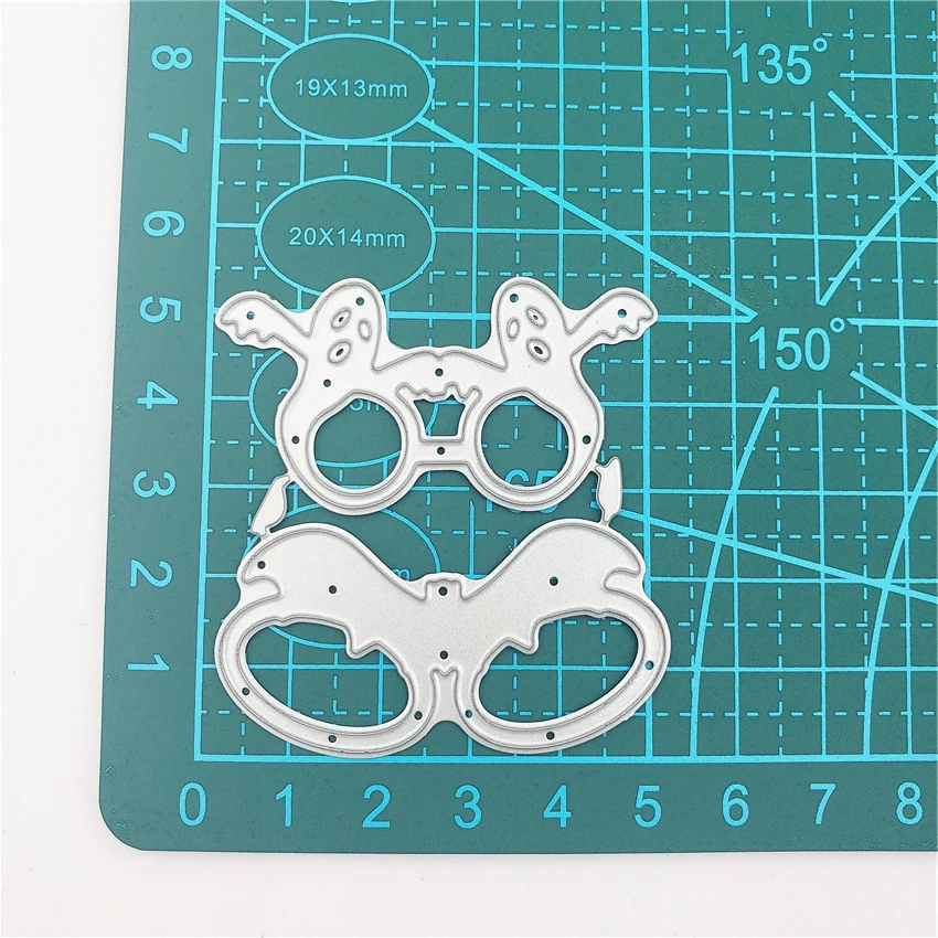 Металлические режущие штампы для скрапбукинга Хэллоуин очки из стекла Бумажные