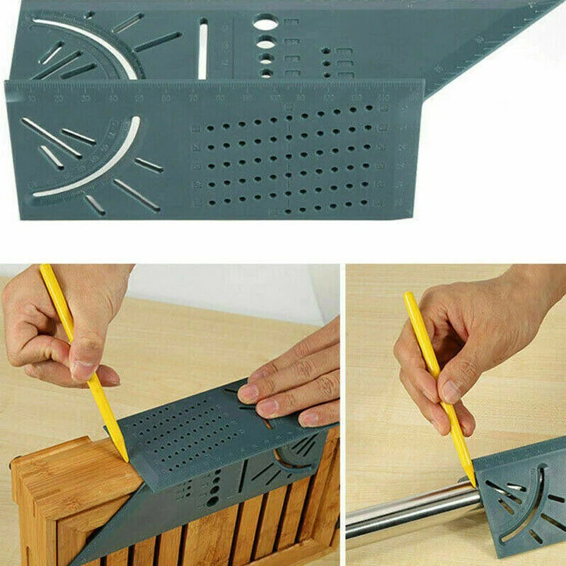 

Portable 3D Mitre Angle Measuring Square Size Measure Tool With Gauge Ruler