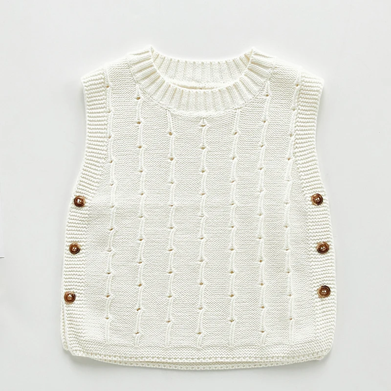 Жилет для маленьких девочек на осень и зиму Теплый Универсальный вязаный свитер
