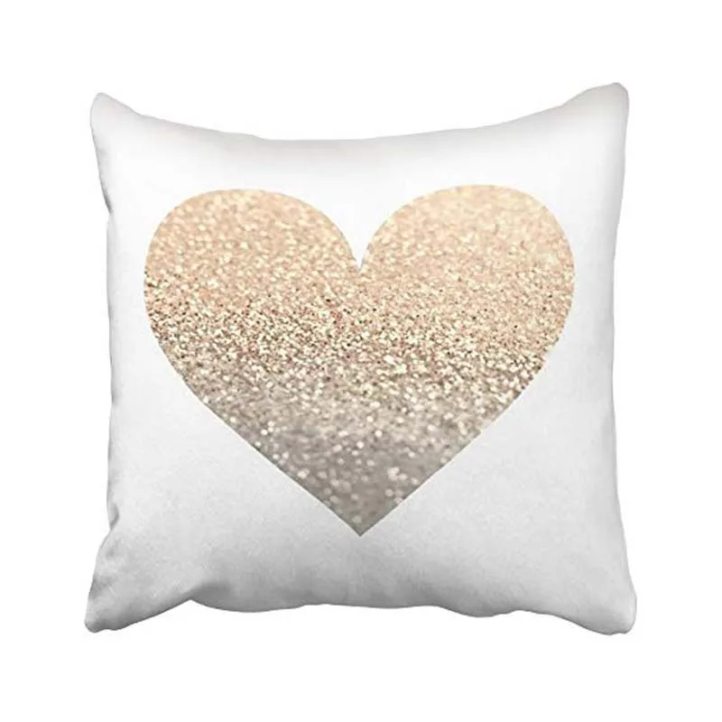 

Модный чехол для подушки, домашний декоративный чехол для подушки, чехол для подушки, Золотое сердце, размер 18x18 дюймов (45x45 см), двусторонний