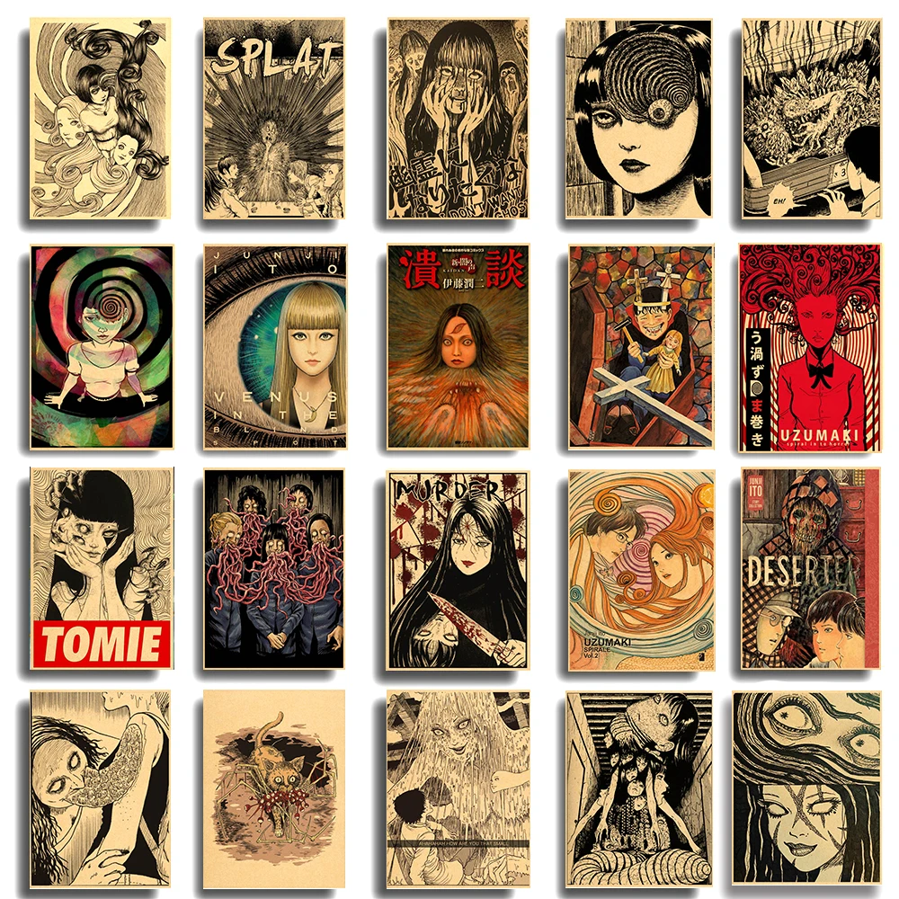 Винтажный аниме постер японская манга дзюндзи Ито Томи Ретро постеры холст