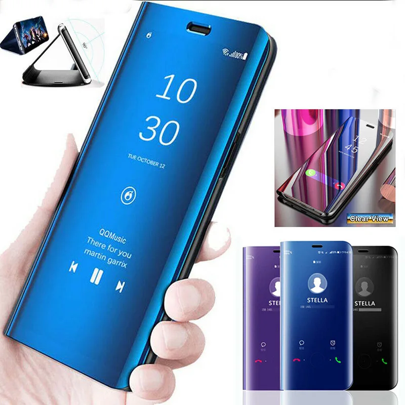 Умный зеркальный флип-чехол для huawei P20 P30 P10 Lite Pro Y9 Y7 Y5 Y6 P Smart mate 30 20 Pro для Honor V20 10 Lite 8X 9X чехол