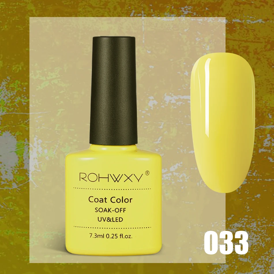 A033 ROHWXY 7,3 мл Гель-лак для ногтей для маникюра 60 цветов УФ-светодиодный Гель-лак впитывающий Гель-лак для рисования Гель-лак Инструменты для дизайна ногтей - Цвет: A033