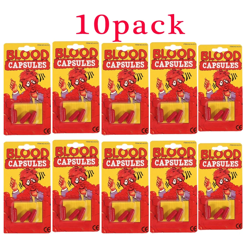 10 pack Хэллоуин Поддельные капсулы с кровью антистресс шутки День Дурака шутки игрушки Смешные гаджеты капсула крови капсулы волшебный трюк - Цвет: 10 pack
