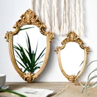 Зеркало для макияжа, винтажное, с золотистым тиснением, LM, 1 шт.