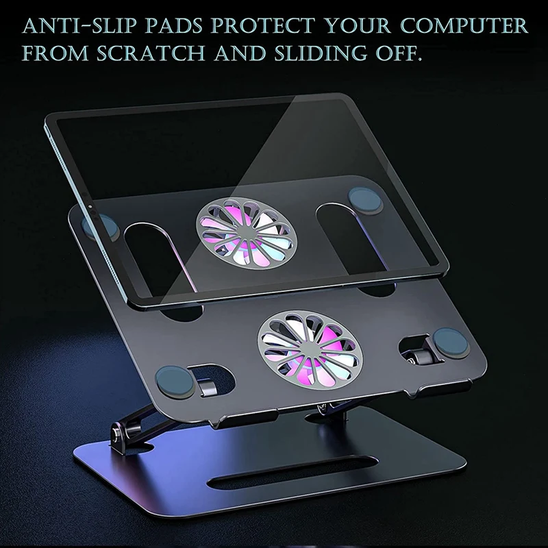 Laptop Cooling Stand Foldable Notebook Holde Adjustable Lifting Fan Double-Layer for 12-17 Inch Laptops | Автомобили и мотоциклы