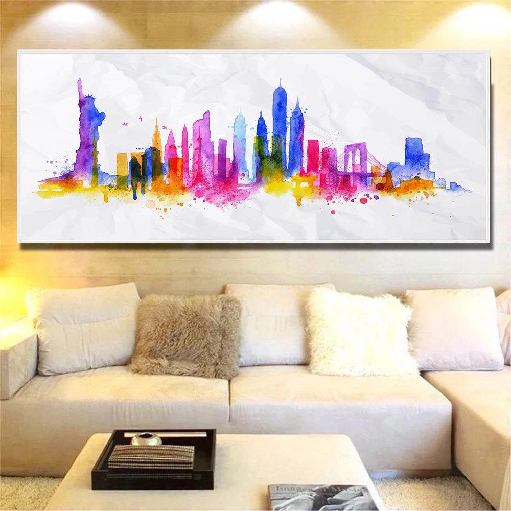 Плакат с изображением Нью-Йорка на холсте Московского пейзажа настенный постер