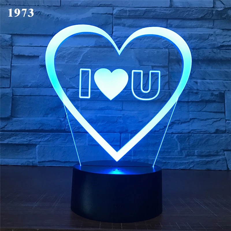 3D ночник для влюбленных светодиодный шар сердце настольная лампа домашний декор