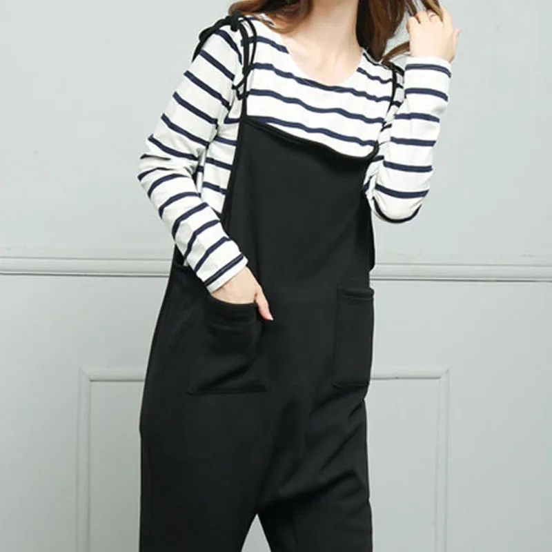 Bear Leader Suspender Pants For Pregnant Women Spring Autumn Casual Strap Long Maternity Belly Support Loose | Мать и ребенок