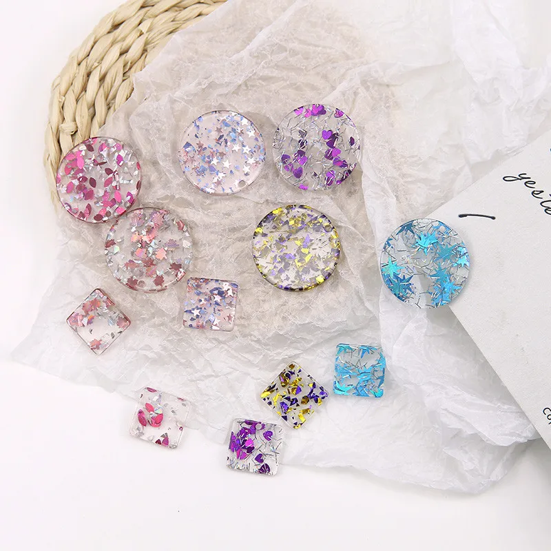 10 шт. элегантные серьги в Корейском стиле с геометрическим узором Круглый Кулон