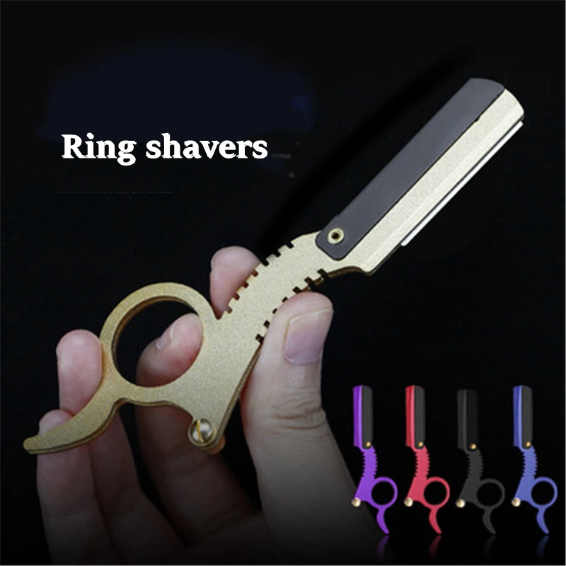 9 Colors Straight Edge Barber Razor Haircut Beard Eyebrow Shaving Tool Manual Depilation Razor Hairdresser Trimming Blades