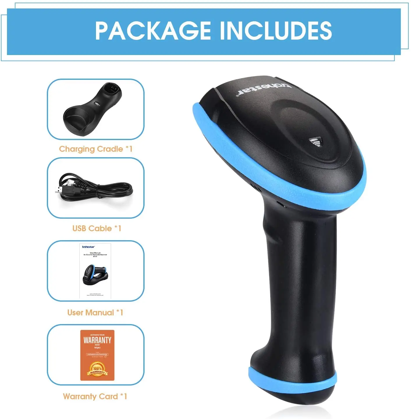 Bluetooth сканер штрих кода USB Android Беспроводной 2 4 ГГц Портативный 1D считыватель