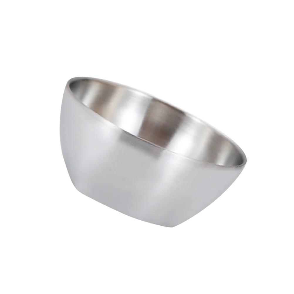 

304 Stainless Steel Bowl Double Insulated Bowl Household Utensils Instant Noodles Bowl Metal Snack Bowl(Small)