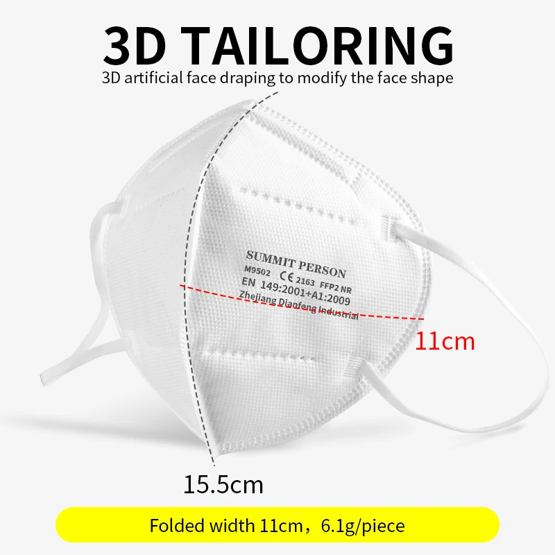 FFP2 In Stock 5-Layer Mouth Muffle Cover FFP2Mask Breathable Face Masks For Adults Dust Proof KN95 Mask masque |