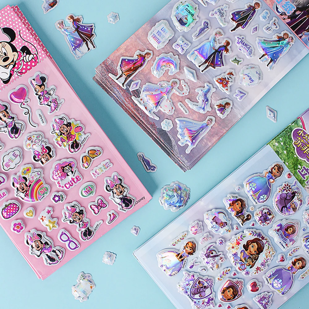 Стикеры Disney с изображением Микки и Минни милые объемные Пузырьковые героями