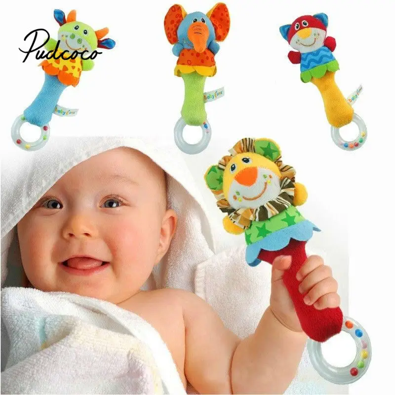 

Cartoon Baby Toys 0-12 months Bed Stroller baby mobile Hanging Rattles Newborn Plush infant toys for Baby Boys Girls Elephant