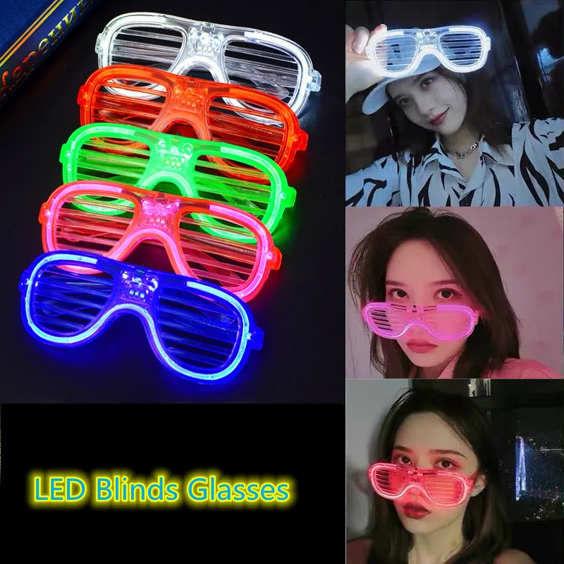 

Blinds Shutter Light Eye Glasses Flashing Bar Club Glow neon Party Supplies Wedding Christmas Concert led glasses Carnival