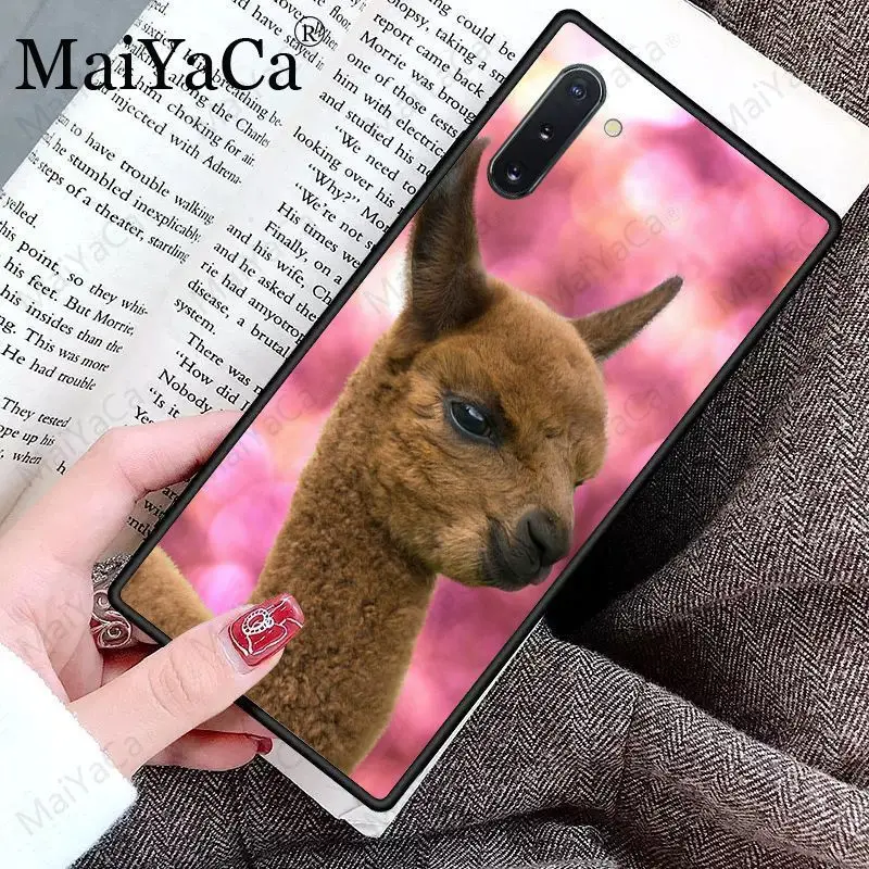 Милый чехол из шерсти альпака черный мягкий для телефона Galaxy note10 note8 note9 note5 note4