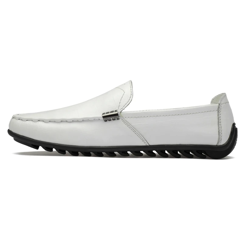 Лоферы мужские из натуральной кожи дышащие на плоской подошве | Обувь