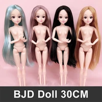 new 30cm fashion doll bjd 16 dolls body make up 3d eyes long wig hair beautiful princess baby dress up diy toy for girls gifts