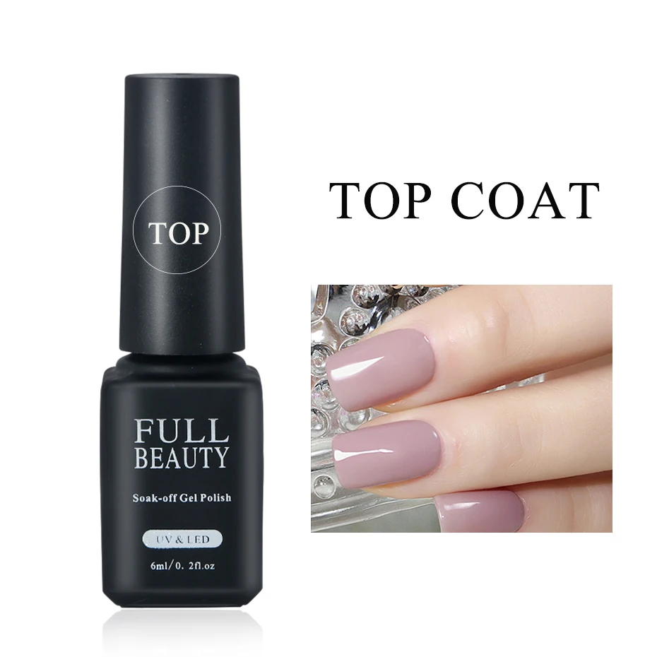 Top Coat Полная красота Гель-лак 6 мл коричневый чистый цвет ногтей лак для ногтей замочить от УФ Гибридный кофейный лак для ногтей Инструменты CHCB01-06 - Цвет: Top Coat