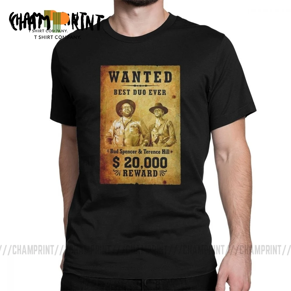 Мужская футболка Terence ham And Bud Spencer из чистого хлопка с коротким рукавом и круглым