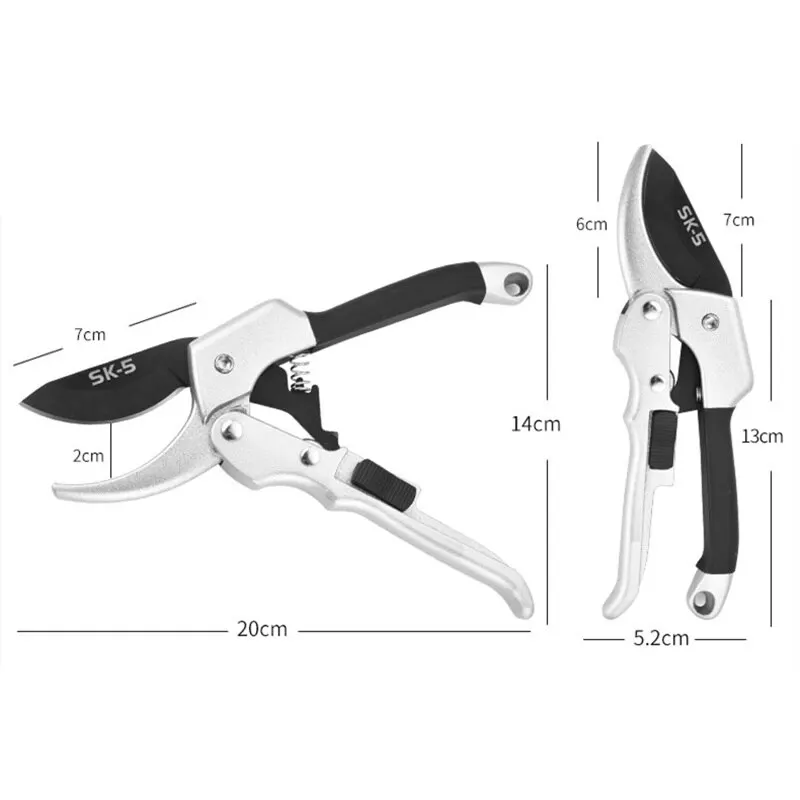 20cm Ratchet Plant Trim Horticulture Hand Shear Orchard Pruning Pruner Cut Secateur Shrub Garden Scissor Tool Anvil Branch |