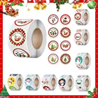 50-500 шт. рождественские наклейки, 500 шт., декоративные наклейки с животными, снеговиками, деревьями, Упаковочная Подарочная коробка, этикетка, рождественские бирки # w