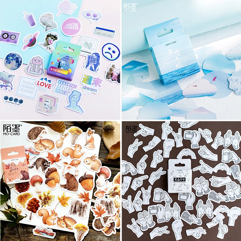 

45 pcs/Box Various Stickers Cute Kawaii Planner Journal Diary Scrapbooking Paper Stickers Stationery