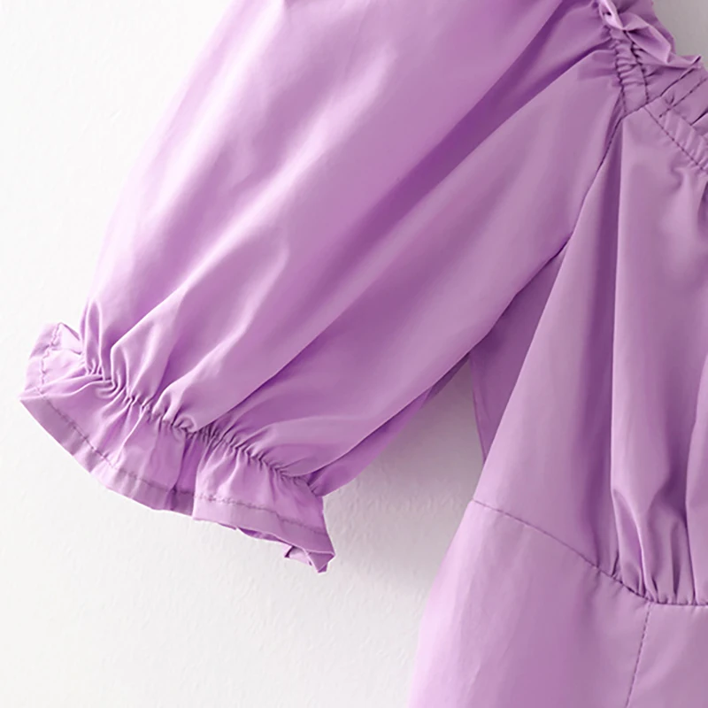 Женское винтажное мини платье с высокой талией летнее эластичное плиссированное