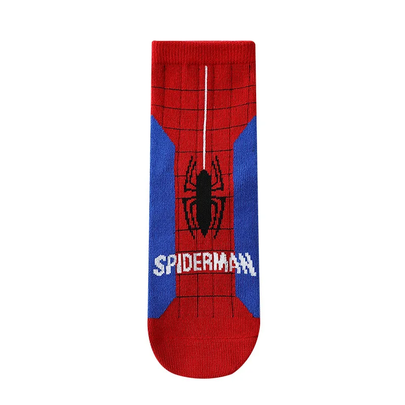 Calcetines de dibujos animados para ni&ntilde;os de 1 a 12 a&ntilde;os, medias informales xxx de Los Vengadores de Marvel, Disney, h&eacute;roes, Spiderman, 5 pares-3