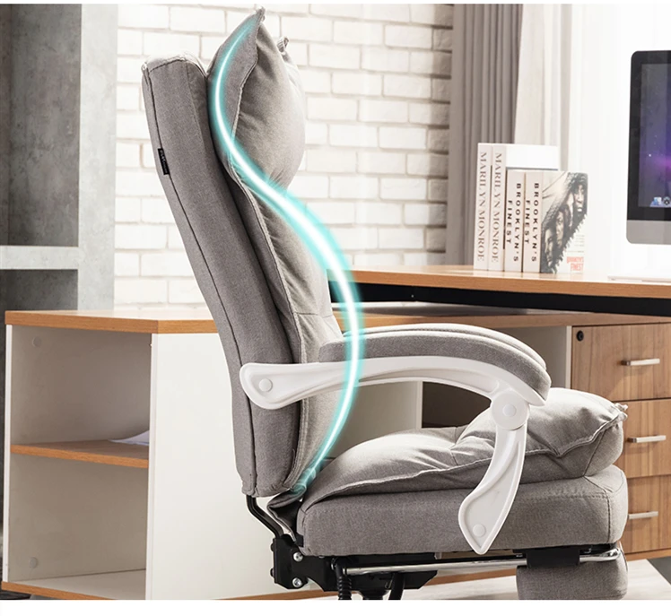 Офисное кресло из хлопчатобумажной ткани компьютерное лежа и подъема персонала