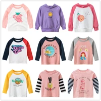 childrens clothes long sleeve t shirt for girls 100 cotton animals fruit cartoon baby clothing for 1 to 9 years
