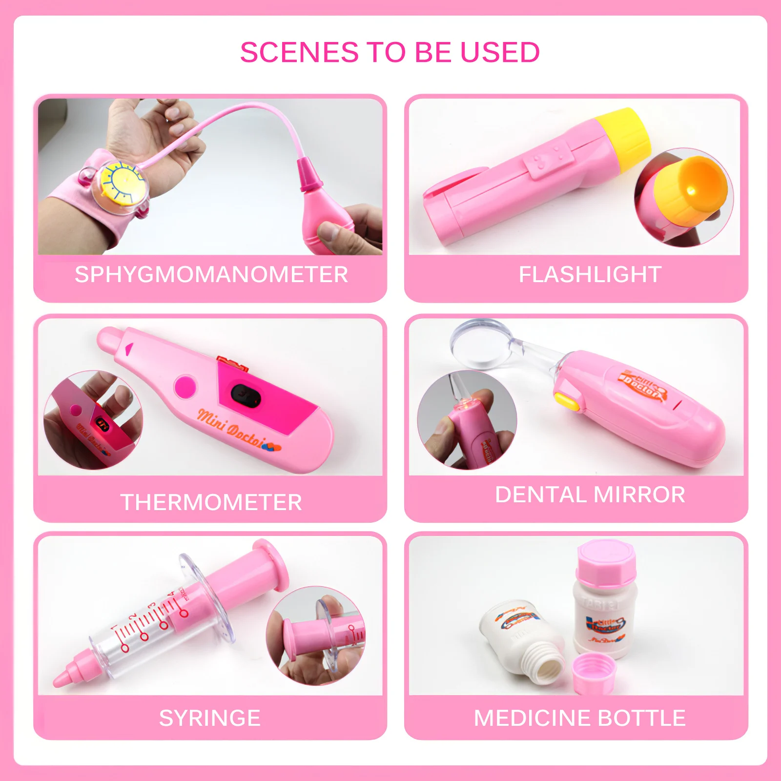 

2021 New Children'S Play House Doctor 15pcs Doctor Simulation Set Simulation Medicine Box Injection Boy And Girl Holiday Gift