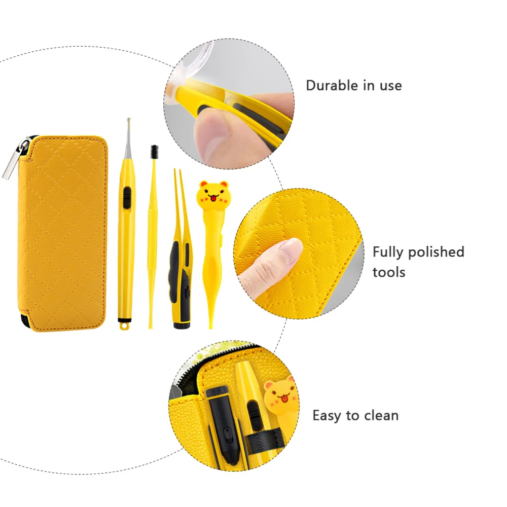 

4Pcs Ear Wax Removal Tool Rechargeable Ear Cleaning Set Ear Cleaner with Light