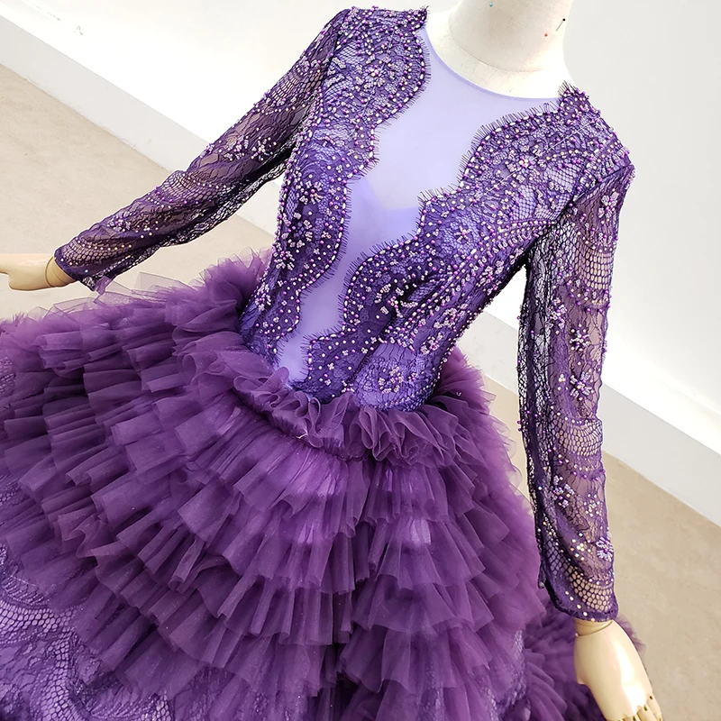 HTL1480 Quinceanera платья на шнуровке сзади милые 16 Платья принцессы фиолетового цвета с