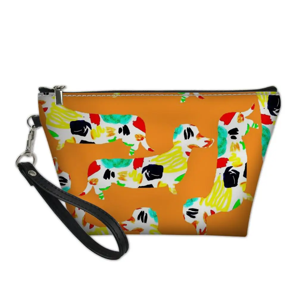

Dachshund Makeup Bags for Women Cosmetic Bag Cool Summer Travel Makeup Case Girls Pouch Animals Storage Purse Handbag