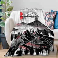 yaoola mountain flannel blanket all season soft cozy plush bed throw fit bedroom living room sofa couch bedding office cinema f