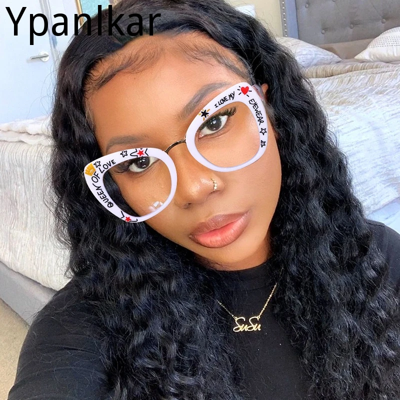 

2021 Luxury Brand Designer Anti Blue Light Cat Eye Glasses Women Fashion Cat Eye Eyeglasses Female Trendy Big Frame Clear Eyewea