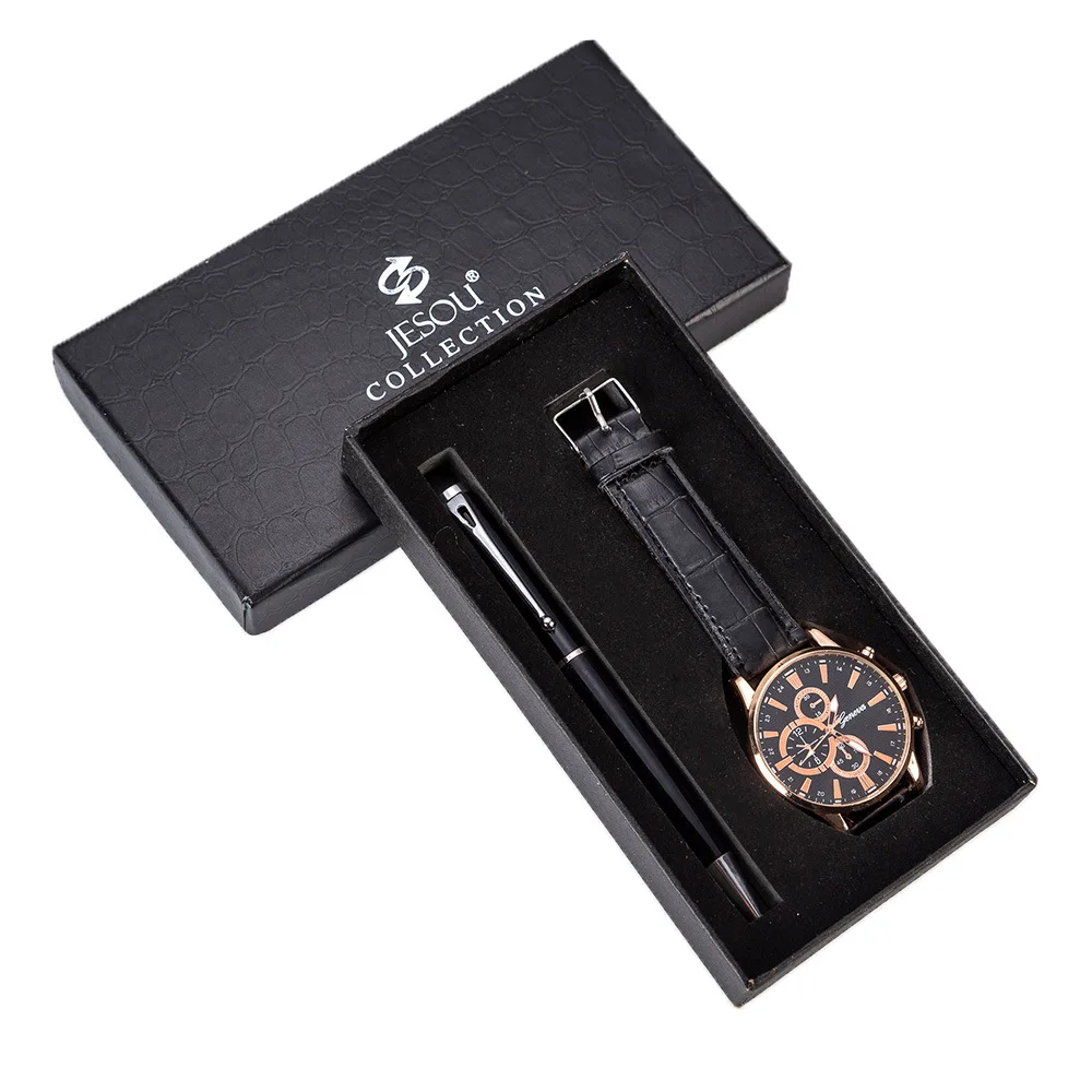 

Men's Gift Set Beautifully Packaged Watch + Pen Set Hot Selling Creative Combination Set