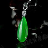 natural green malay jade gemstone pendant drop silver necklace thanksgiving day classic beaded bless bohemia souvenir emotional