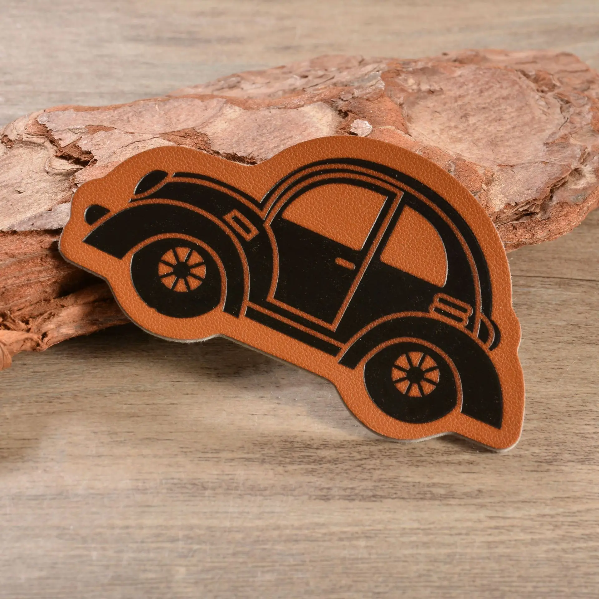 Кожаная нашивка Овальный квадратный значок нашивки в полоску для одежды