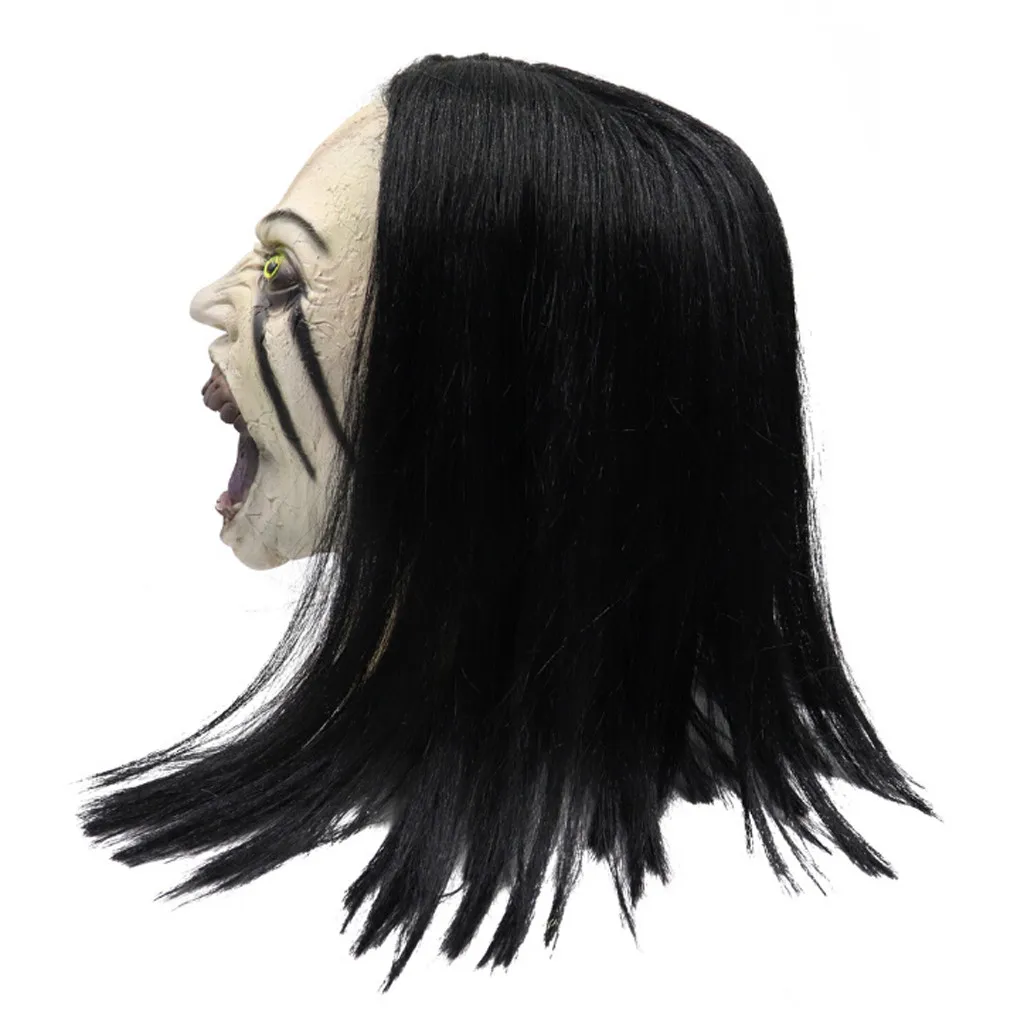 Маска на Хэллоуин 2019 латексный реалистичный парик женский стиль призрака маска