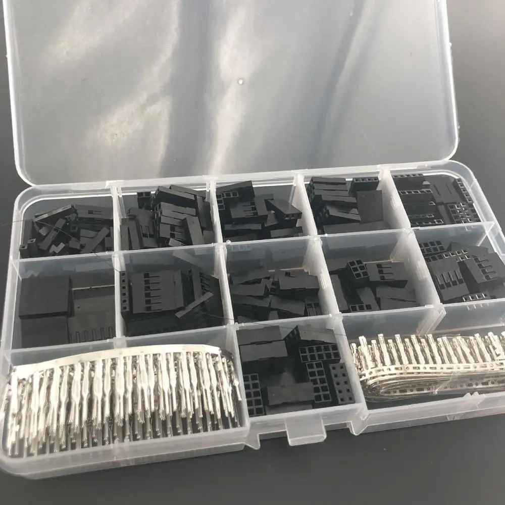 

620pcs Dupont Connector 2.54mm Dupont Cable Jumper Wire Pin Header Housing Kit Male Crimp Pins+Female Pin Terminal Connector