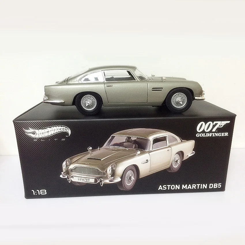 

Литая металлическая модель автомобиля в масштабе 1:18, блестящая модель автомобиля Aston Martin 007 DB5, отличная версия, Детские Сувенирные игрушки
