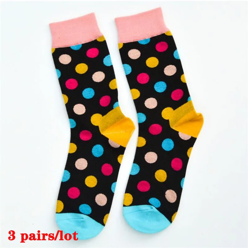 

CRAZY FLY 2020 Fashion Colorful Dot Cotton Man Happy Socks Personality Tide Brand Harajuku Casual Funny Socks Women Couple Meias
